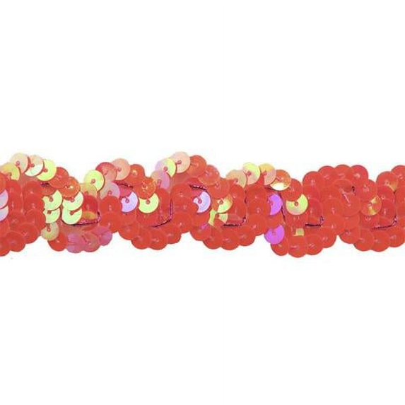 Belagio 1" Wide x 10 Yards, Serpentine Hot Pink Sequin Trim, 1 Bolt