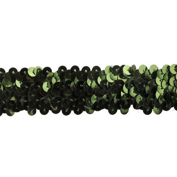 Belagio 1" Wide x 10 Yards, Stretch Sequin Trim, Hunter Green, 1 Bolt