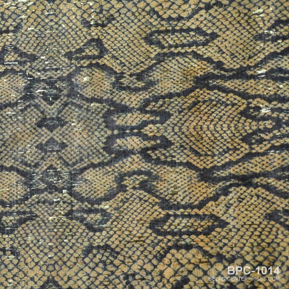 Belagio 15" x 18" Cork Fabric, Precut, Snake, Black Multi