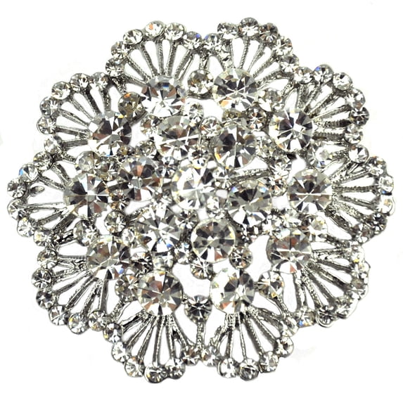 Belagio 2" Rhinestone Brooch- Snowflake- 1 piece