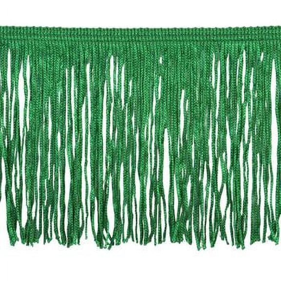 Belagio 4" Wide x 10 Yards, Chainette Fringe, 1 Bolt, Emerald Green
