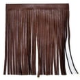 thumbnail image 1 of Belagio 4" Wide x 25 Yards Faux Leather Fringe Trim, 1 Bolt, Brown, 1 of 1
