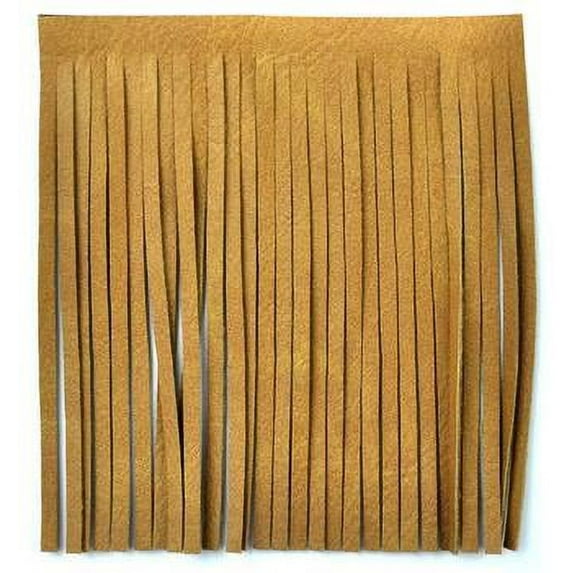 Belagio 4" Wide x 25 Yards Faux Leather Fringe Trim, 1 Bolt, Sable