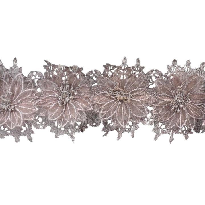 Belagio 5" Wide x 15 Yards, Floral Venice Lace Trim, 1 Bolt, Antique Mauve