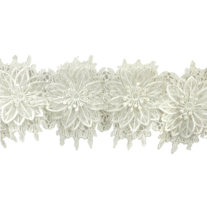 Belagio 5" Wide x 15 Yards, Floral Venice Lace Trim, 1 Bolt, Ivory