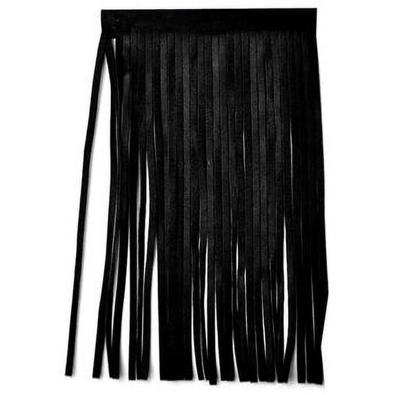 Belagio 6" Wide x 25 Yards Faux Leather Fringe Trim, 1 Bolt, Black
