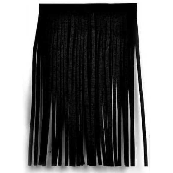 Belagio 6" Wide x 25 Yards Faux Suede Fringe Trim, 1 Bolt, Black