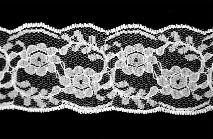 Belagio Flat Lace Trim, BLF-8095, 2 1/4" x 50 Yards, 1 Bolt, Floral, White