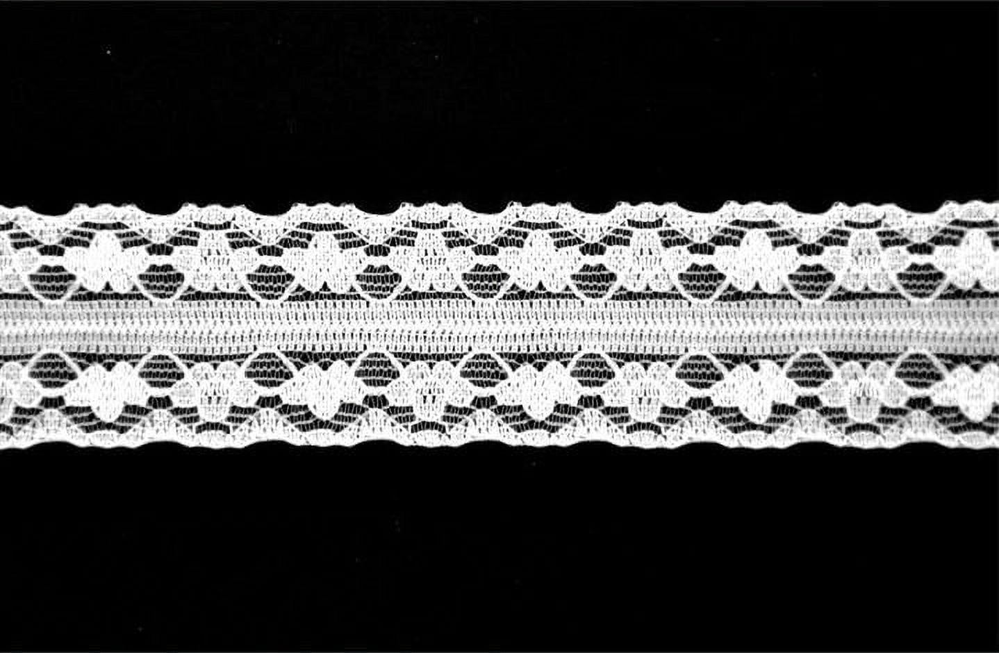 Belagio Flat Lace Trim, BLF-8099, 1" x 50 Yards, 1 Bolt, Floral, White