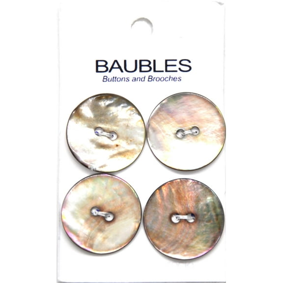 Belagio Iridescent Shell Buttons, Sewing Fasteners, 4 Pieces
