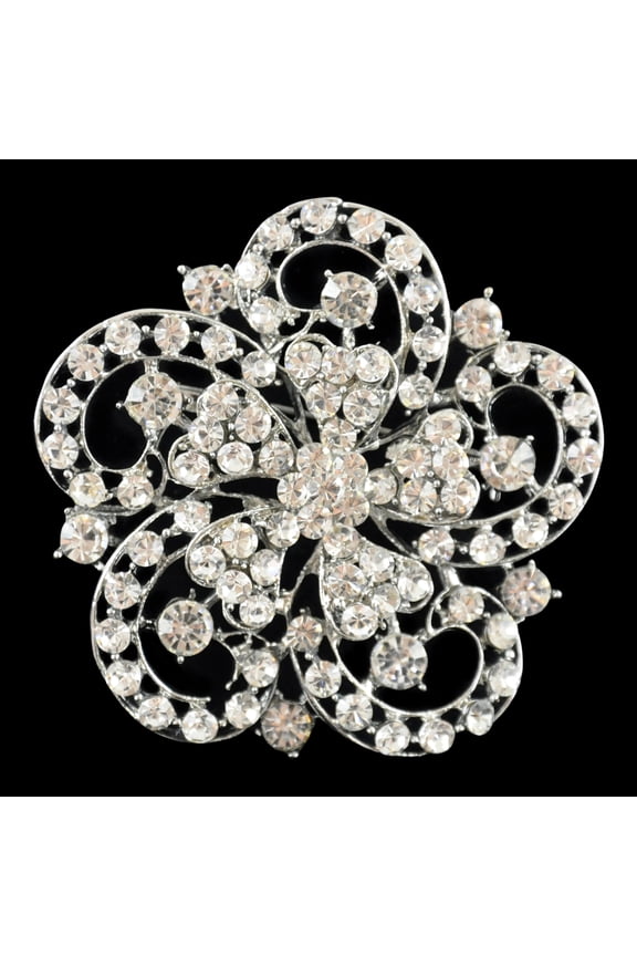 - Rhinestone Brooch - 2 1/2" W x 2 1/2" L - BW-146