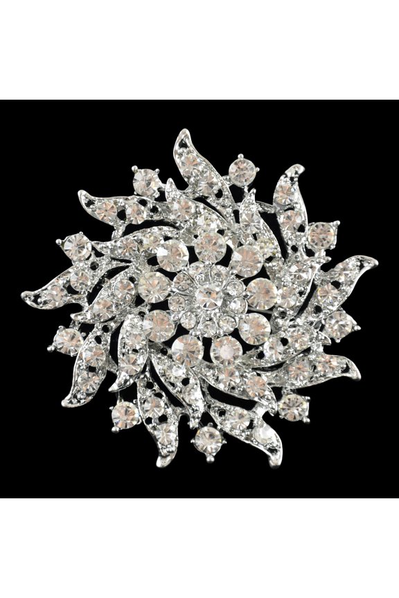- Rhinestone Brooch - 2 1/2" W x 2 1/2" L - BW-148