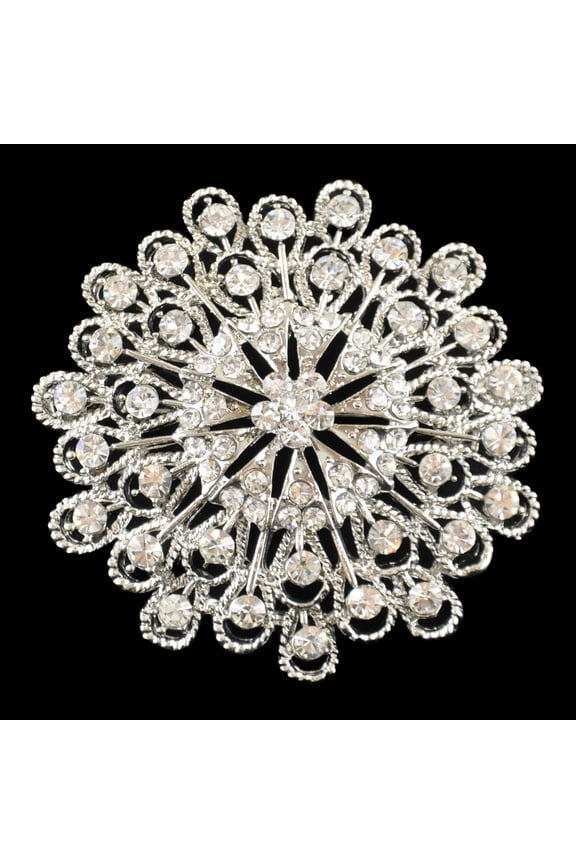 -  Rhinestone Brooch - 2 1/2" W x 2 1/2" L -
