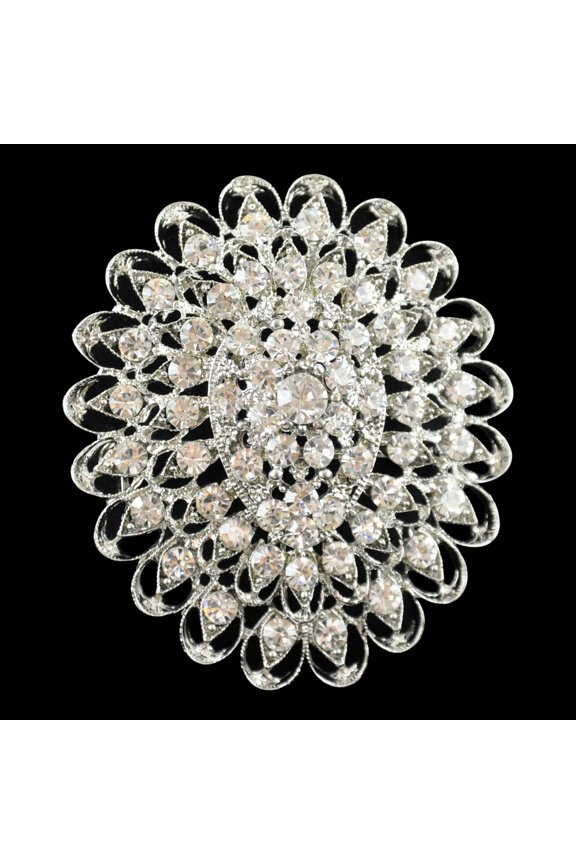 - Rhinestone Brooch - 2 1/2" W x 2 1/2" L - BW-142