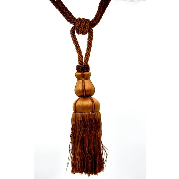 Belagio Single Tassel Tie-Back, 10" Long Tassel, Colors Collection, Toffee
