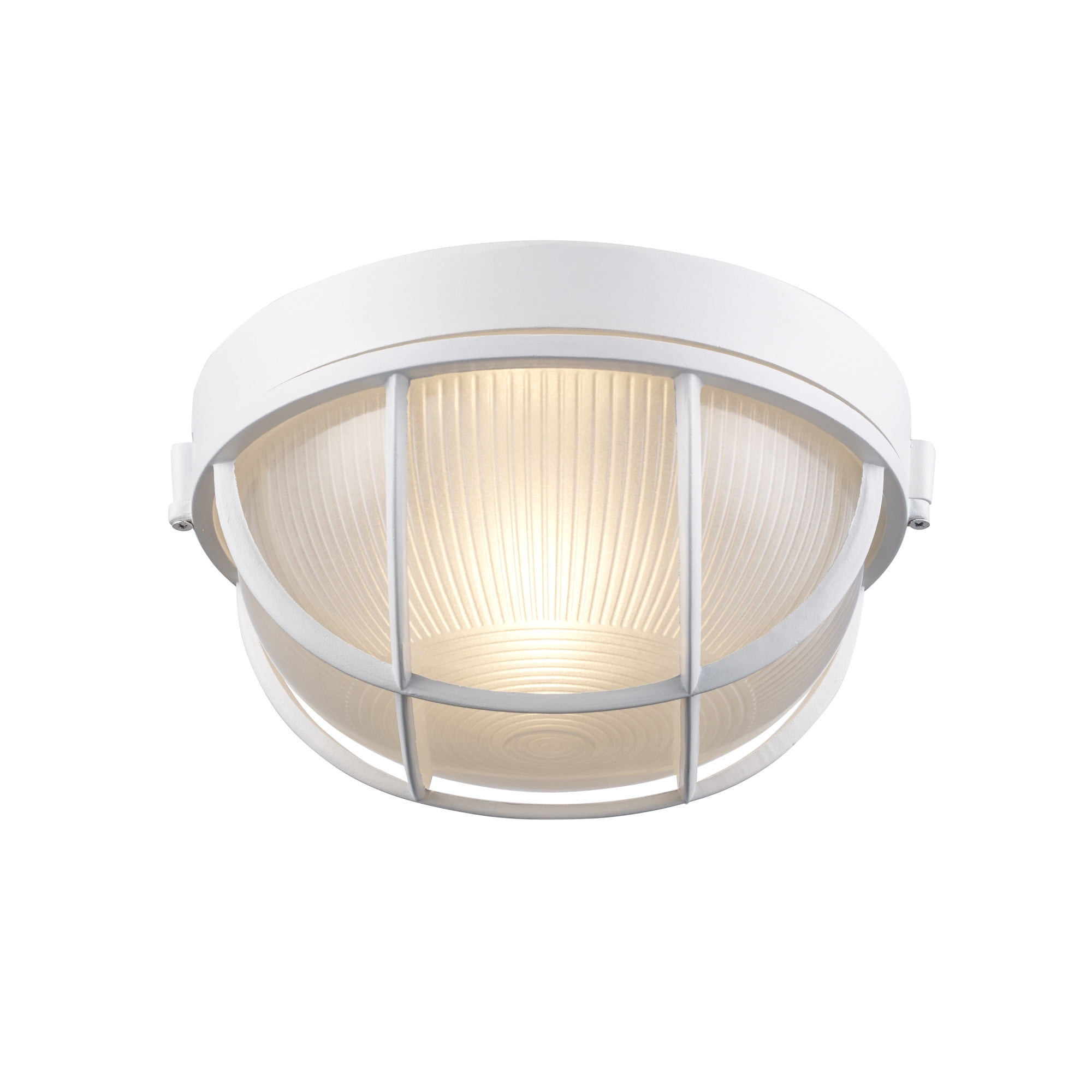 White Round Glass Outdoor Bulkhead Light