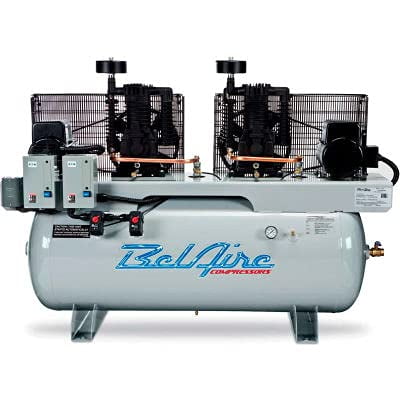Belaire 4112DL, 15 HP, Duplex Compressor, 120 Gallon's, 175 PSI, 46 CFM, 1-Phase 208-230V