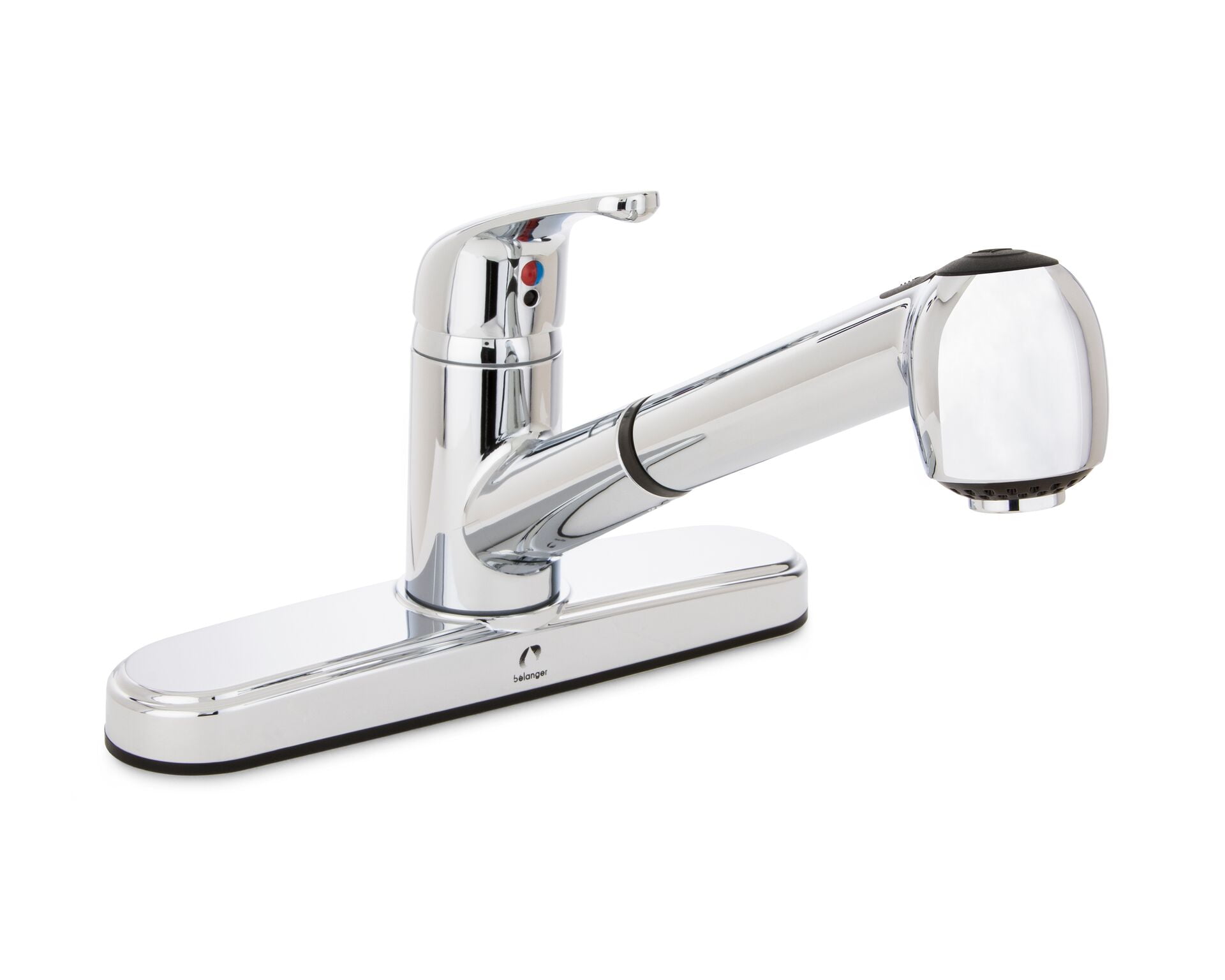Polished Chrome Single Handle Kitchen Faucet with Pull-Out Spray