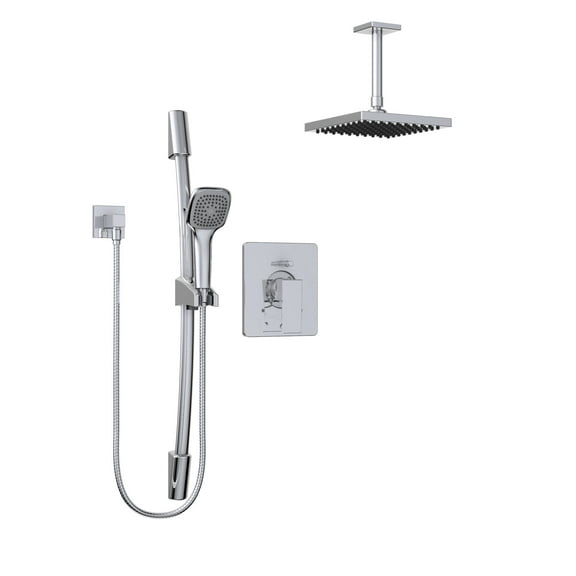 Belanger KIT-QUA130CCP06 Rain Pressure Balanced Square Shower System from Ceiling