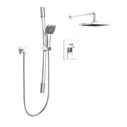 Belanger QUA130CCP Rain Pressure Balanced Square Shower System, Polished Chrome