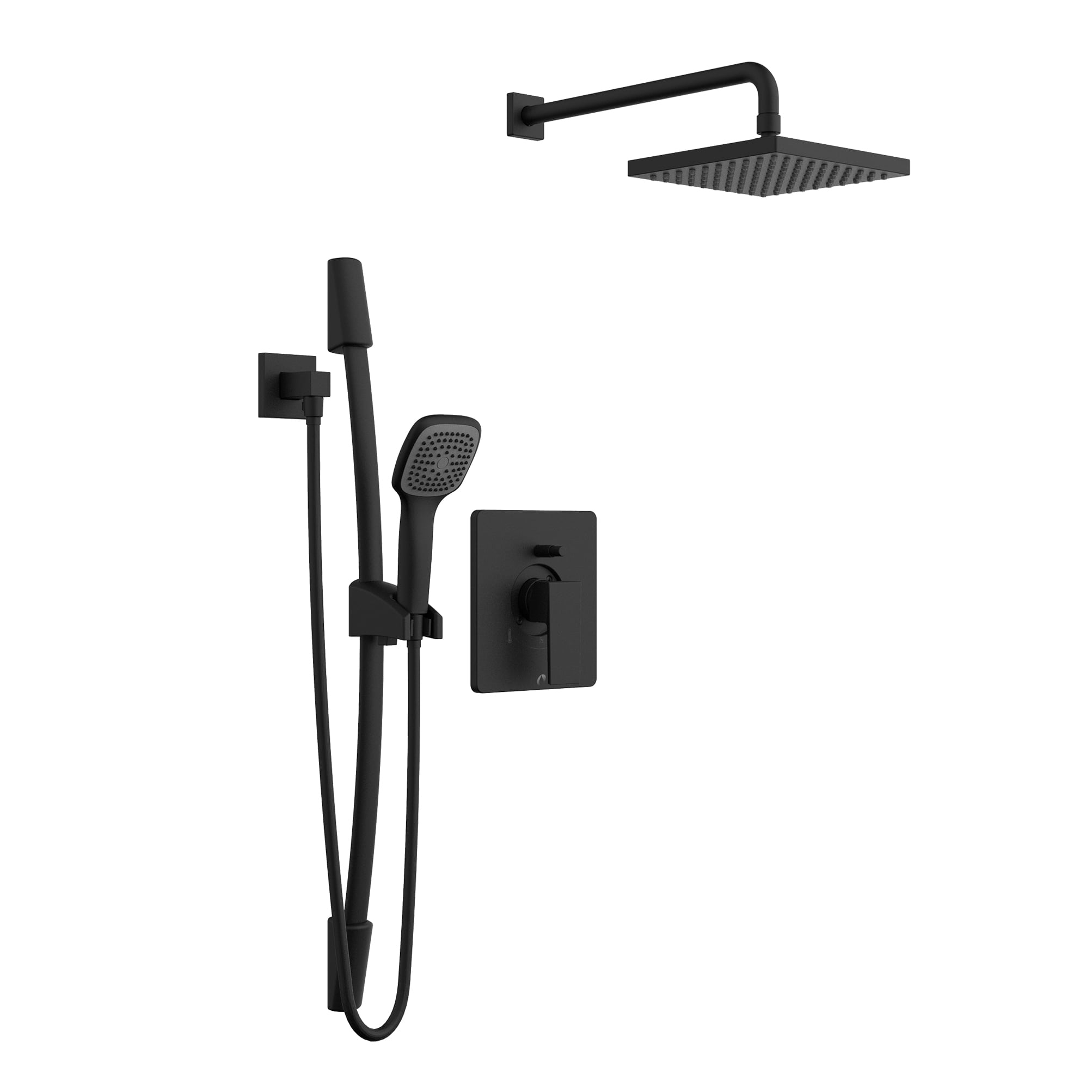 Belanger QUA130CMB Rain Pressure Balanced Square Shower System, Matte Black