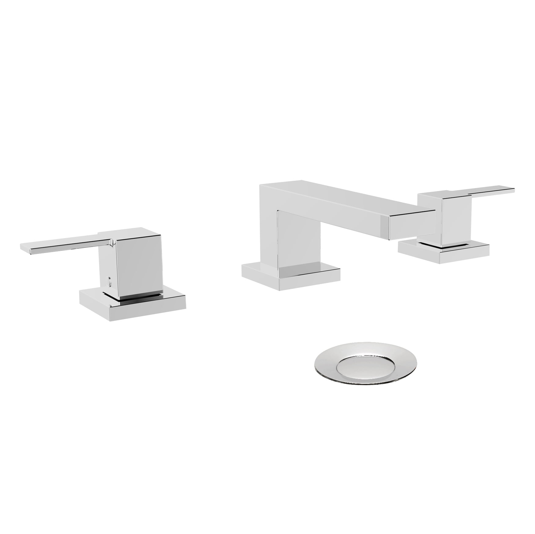 Quadrato Polished Chrome Widespread Dual Handle Bathroom Faucet