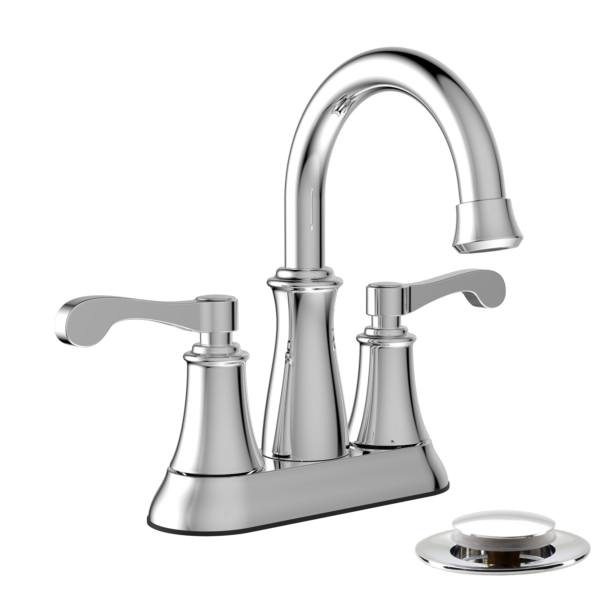 Belanger RUS74WCP Two Handle Bathroom Faucet with Drain, Polished ...