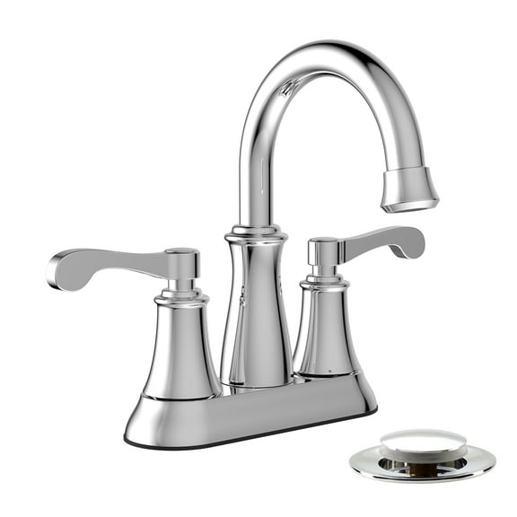Belanger RUS74WCP Two Handle Bathroom Faucet with Drain, Polished Chrome