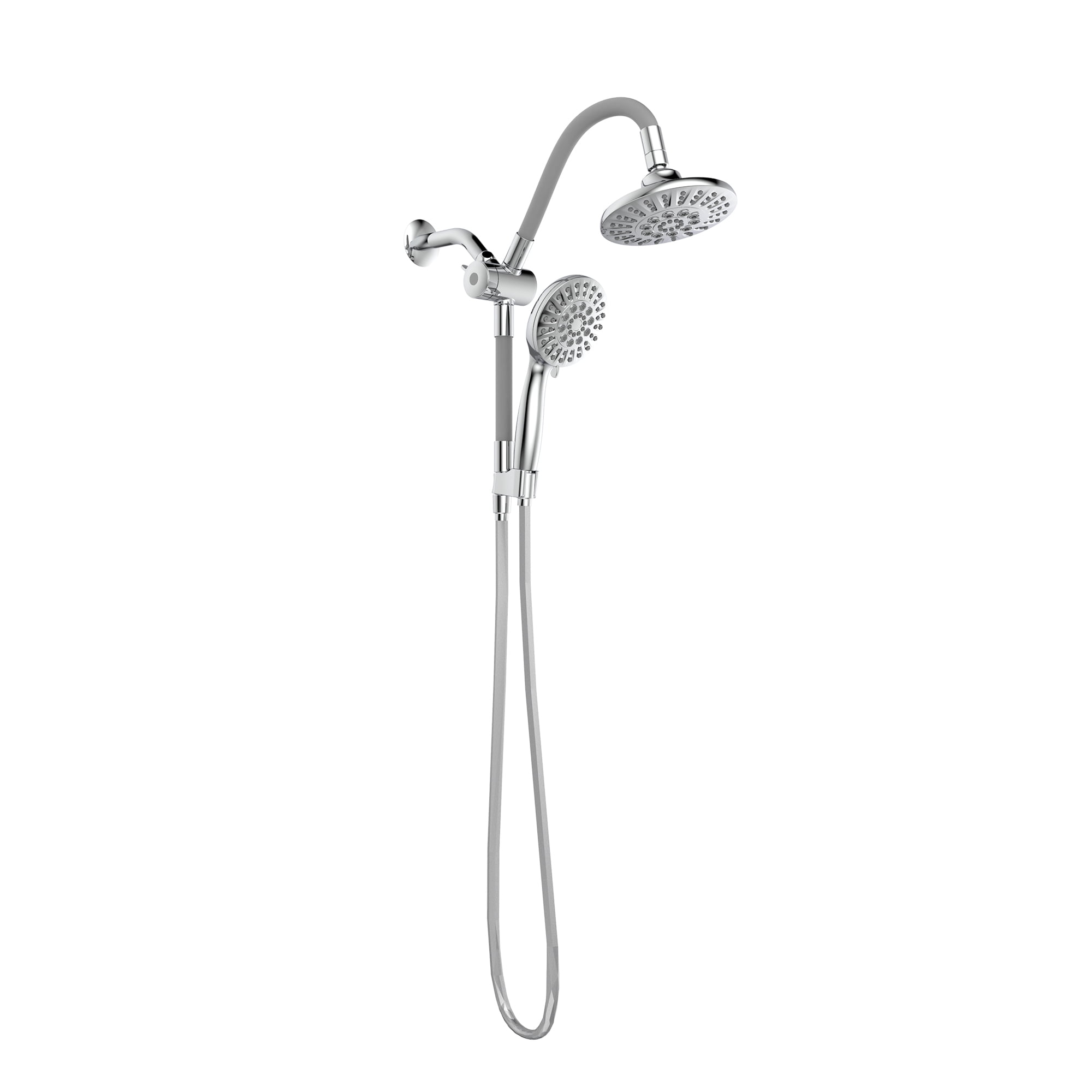 Chrome Dual Shower Head with Handheld and Jet Functions