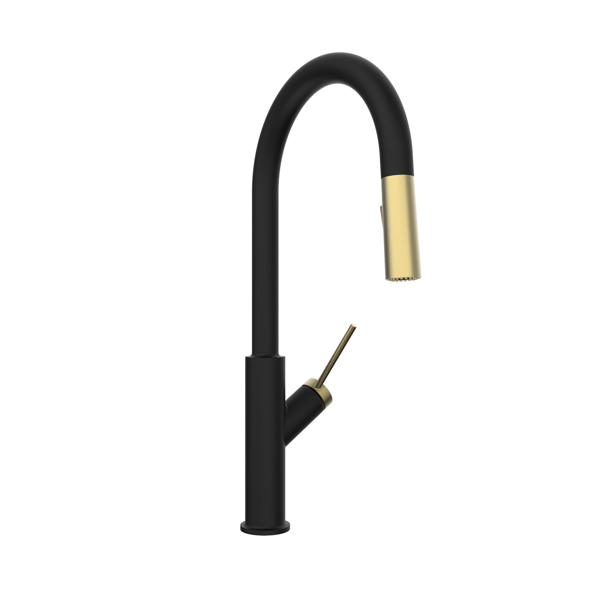 Belanger Single Handle Pull-Down Kitchen Faucet, Matte Black and Gold