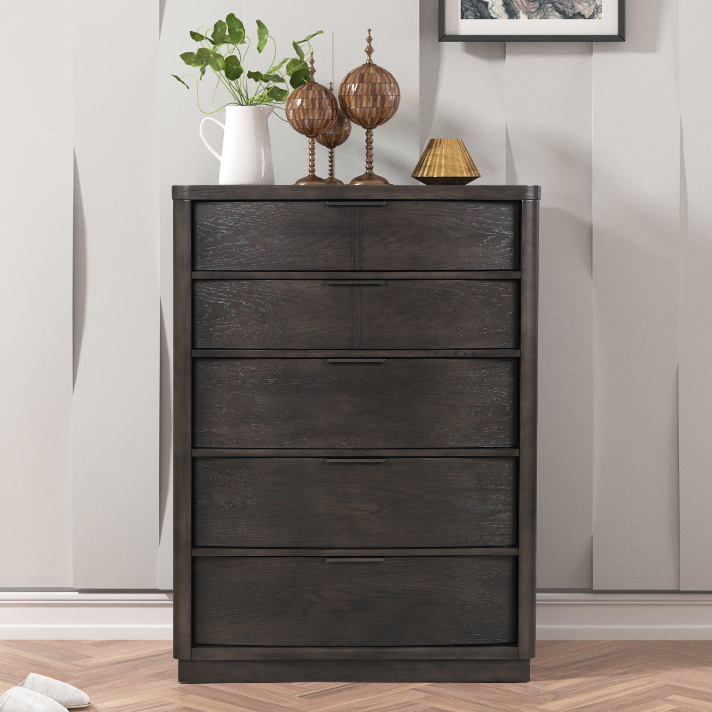 Belani Wood 5-Drawer Chest, Espresso - Walmart.com