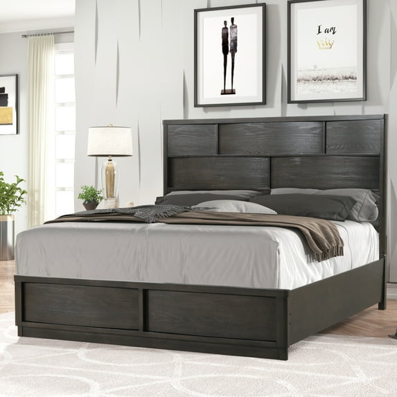Belani Wood Panel Bed, Queen, Espresso