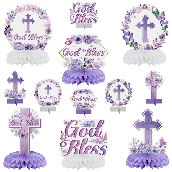 Belanttega 12 Pcs Purple Watercolor Floral Honeycomb Ball Set Purple Butterfly Hydrangea Pattern Table Centerpieces Table Topper Party Decoration For First Birthday Gender Reveal Baby Shower Purple