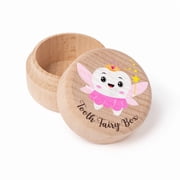 Belanttega 1Pcs Baby Tooth Fairy Keepsake Box - Pink Themed Memory Chest with Tooth Fairy Print for First Tooth Newborn Mementos Gift for Boys & Girls