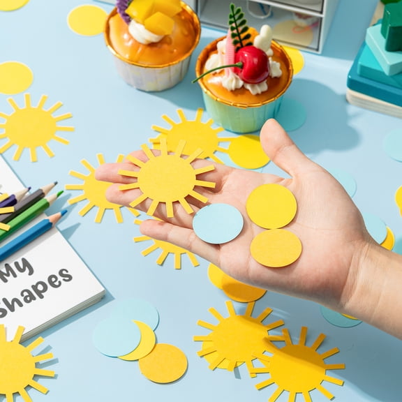 Belanttega 300 Pieces/Box Sun Child Theme Confetti Paper Decor Festive Party Decoration With Colorful Desktop Decorative Confetti For Birthday & Celebration