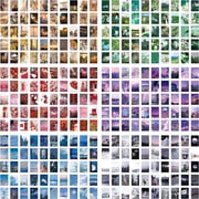 Belanttega 300Pcs Washi Stickers Set 6 Themed Vintage Journal Sticker Sunset Scenery Rose Mountain Sticker Book Scrapbooking Planners Diary