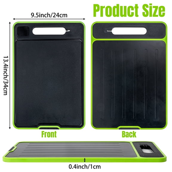 Belanttega 4-In-1 Cutting Board With Handle Chopping Large Meat Butcher Knife Sharpener Garlic Grater Quickly Defrost Meat For Kitchen Food Prep Boards For Meat, Vegetables, And Fruits
