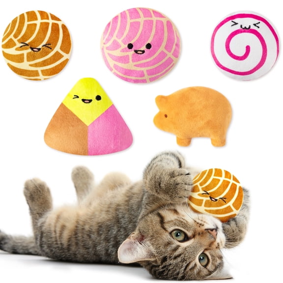 Belanttega 5Pcs Cafecito Conchas Pan Dulce Catnip Toy Gift For Cat Lovers Indoor Kitten Chew Bite Kick Pet Supplies Kitten Birthday Presents