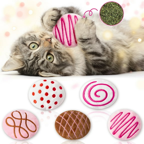 Belanttega 6pcs Chocolate Truffles Valentine's Day Catnip Toy Set Irresistible Fun for Your Feline Hours of Pouncing Batting Playful Spark Your Cat's Curiosity Trigger Their Natural Hunting Instincts