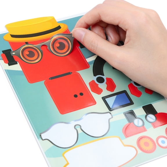 Belanttega 36-Piece Robot Face Stickers Set - Make Your Own Robot Decals, DIY Craft Activity for Family Interactive, Home Decor for Wall, Laptop