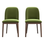 Belar Mid-Century Modern Velvet Dining Chairs in Green Set of 2