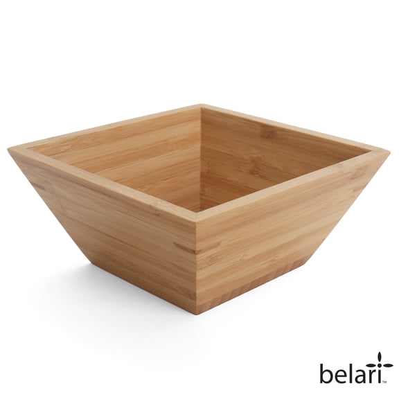 Belari 6.25" Bamboo Bowl Set - Square Reusable Bamboo Bowls - Bamboo Dinnerware Set - Eco Friendly Bowls - 4-Pack