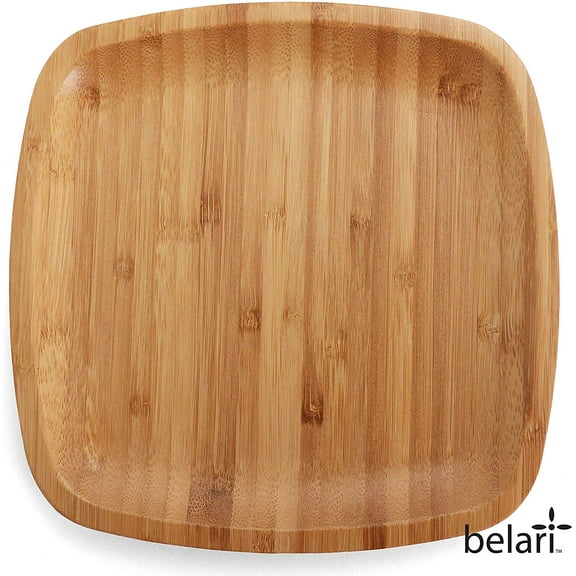 Belari Bamboo Plate Set - Bamboo Reusable Plates - Bamboo Plates - Wood Plates Dinnerware - Bamboo Dinner Plates - Bamboo Dinnerware Set - Eco Friendly Plates