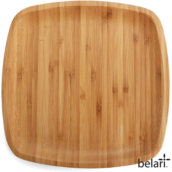 Belari Bamboo Plate Set - Bamboo Reusable Plates - Bamboo Plates - Wood Plates Dinnerware - Bamboo Dinner Plates - Bamboo Dinnerware Set - Eco Friendly Plates