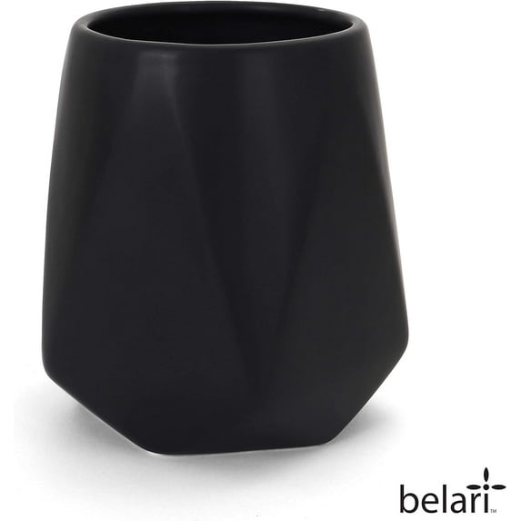 Belari Ceramic Kitchen Canisters - Food Storage Container for Kitchen Organization - (Medium, Black)