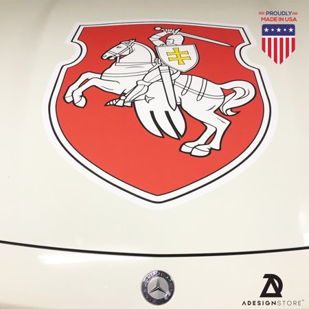 Belarus Pagonya Flag Car Decal Sticker - White Knight Large Belarus Wall Sticker - vehicle vinyl sticker die cut full print