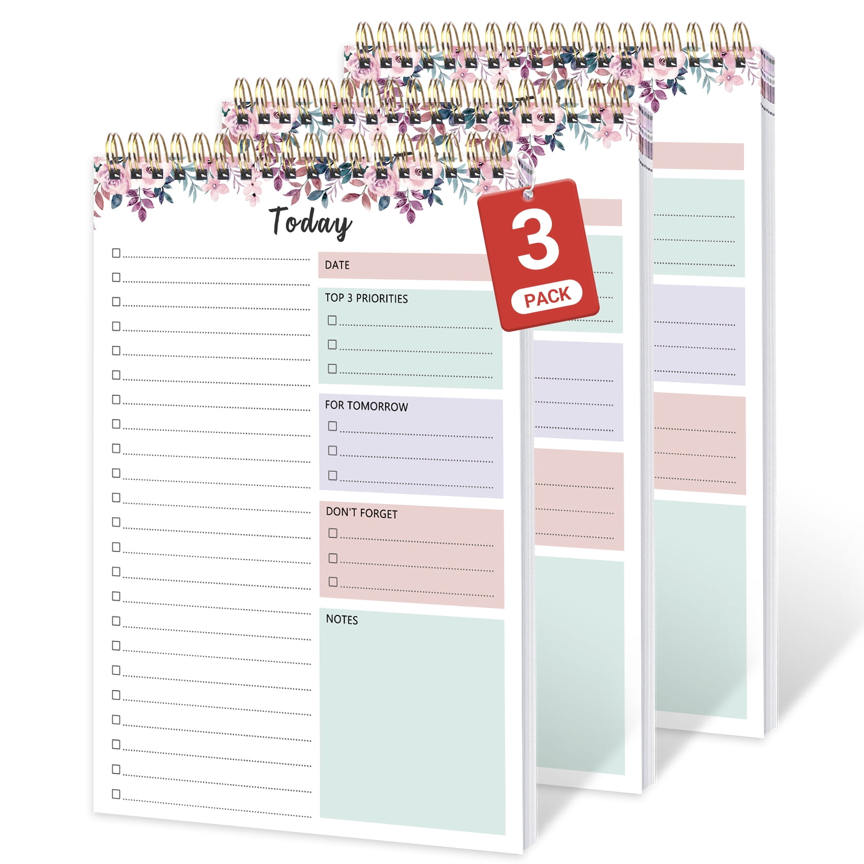 CICPAP Undated Daily To Do List Notepad, Time Management Goal Planner ...