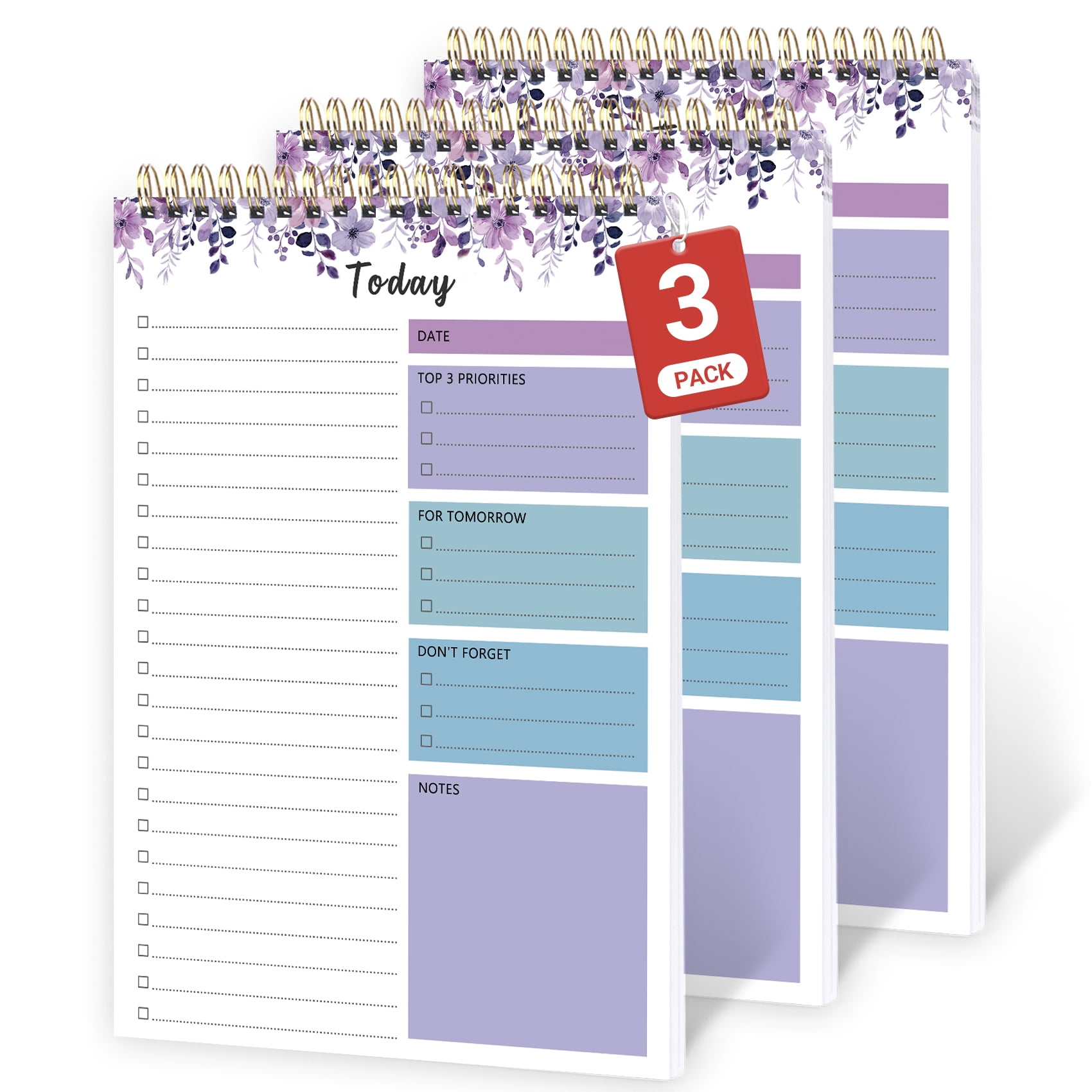 CICPAP Undated Daily To Do List Notepad, Time Management Goal Planner ...