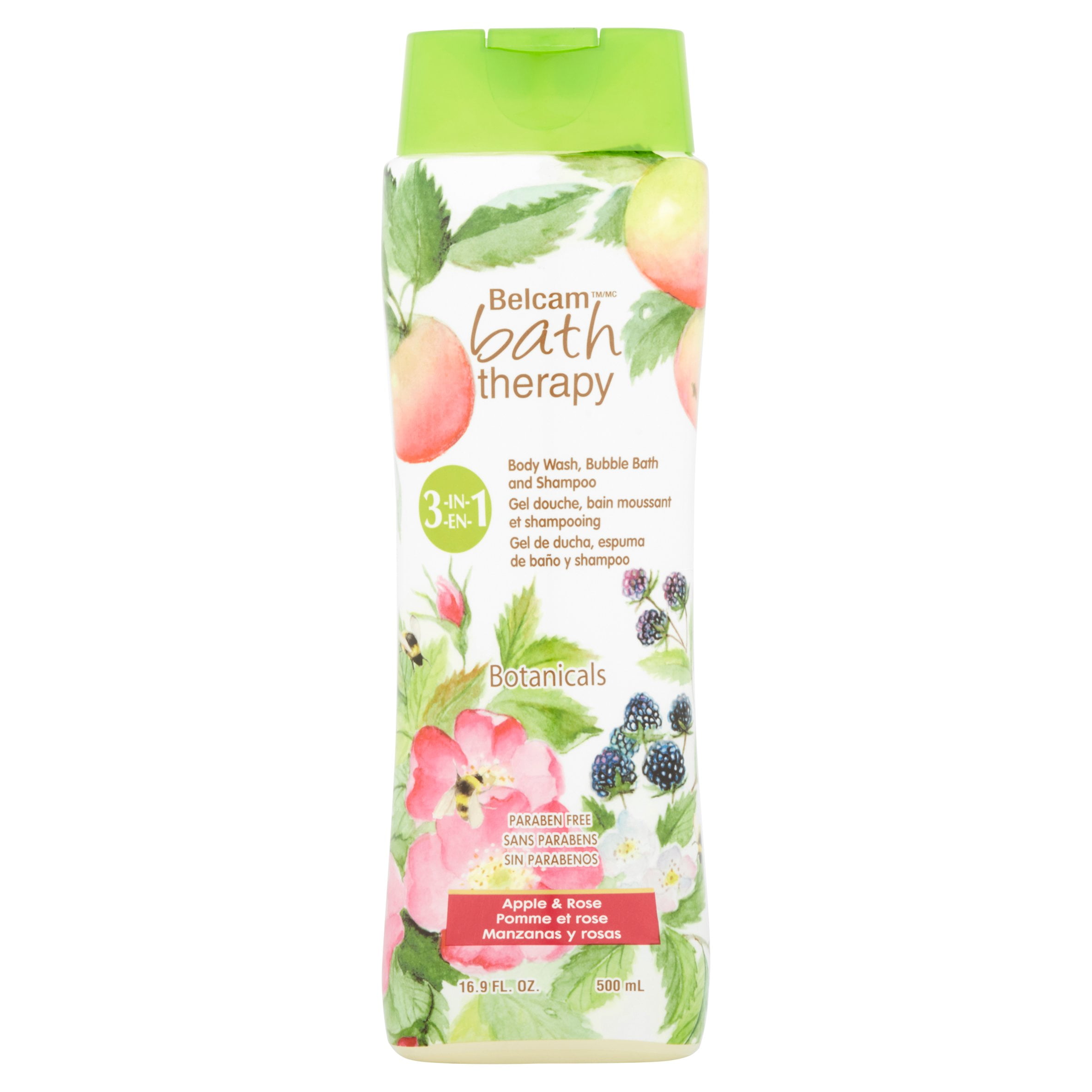 Belcam Bath Therapy Botanicals Apple & Rose 3in1 Body Wash, Bubble