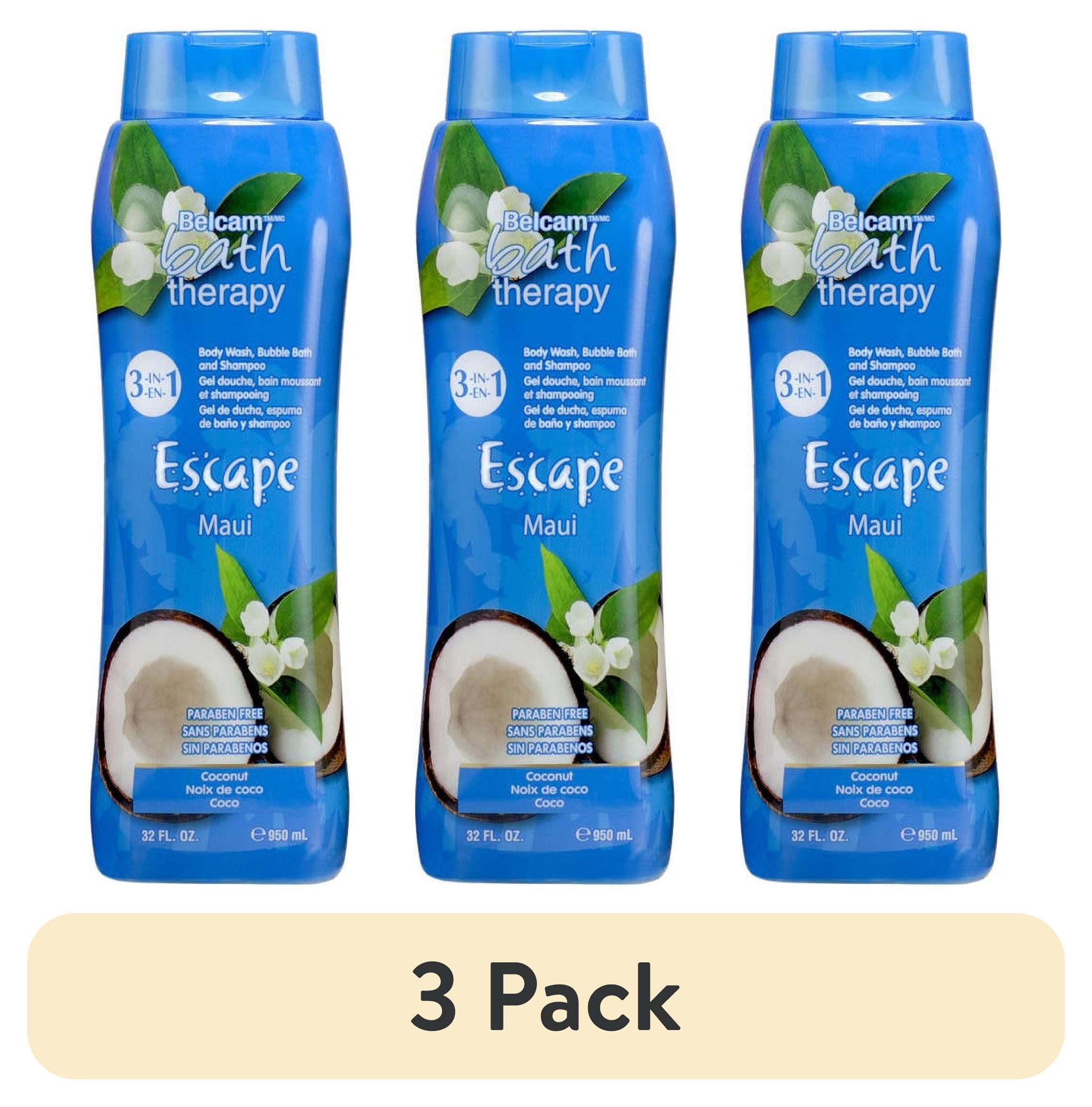 (3 pack) Belcam Bath Therapy Escape Maui Coconut 3in1 Body Wash